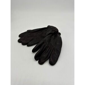 Vintage LL Bean Men's Leather Gloves Cashmere Lined Dark Brown‎ XL